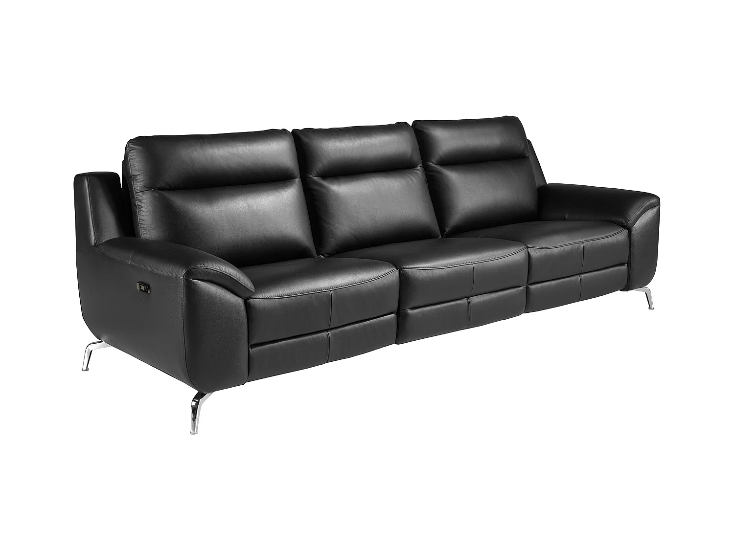 3-Sitzer Leder Relaxsofa schwarz  6194 ANGEL CERDA