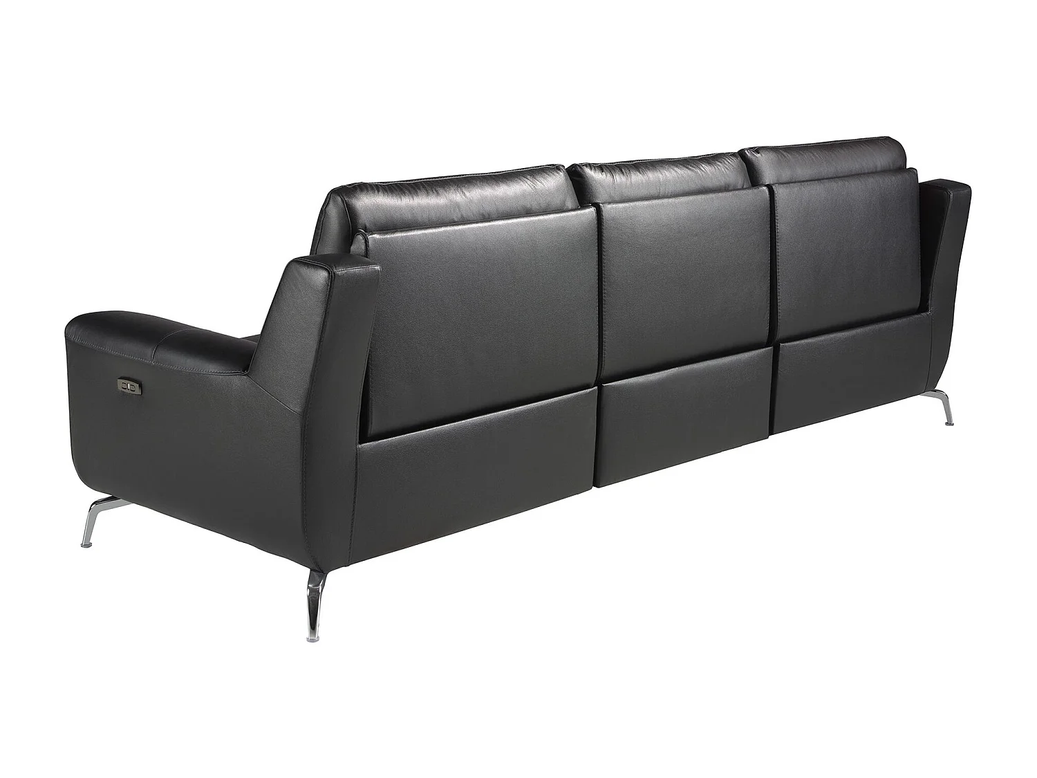 Canapé relax 3 places en cuir noir 6194 ANGEL CERDA