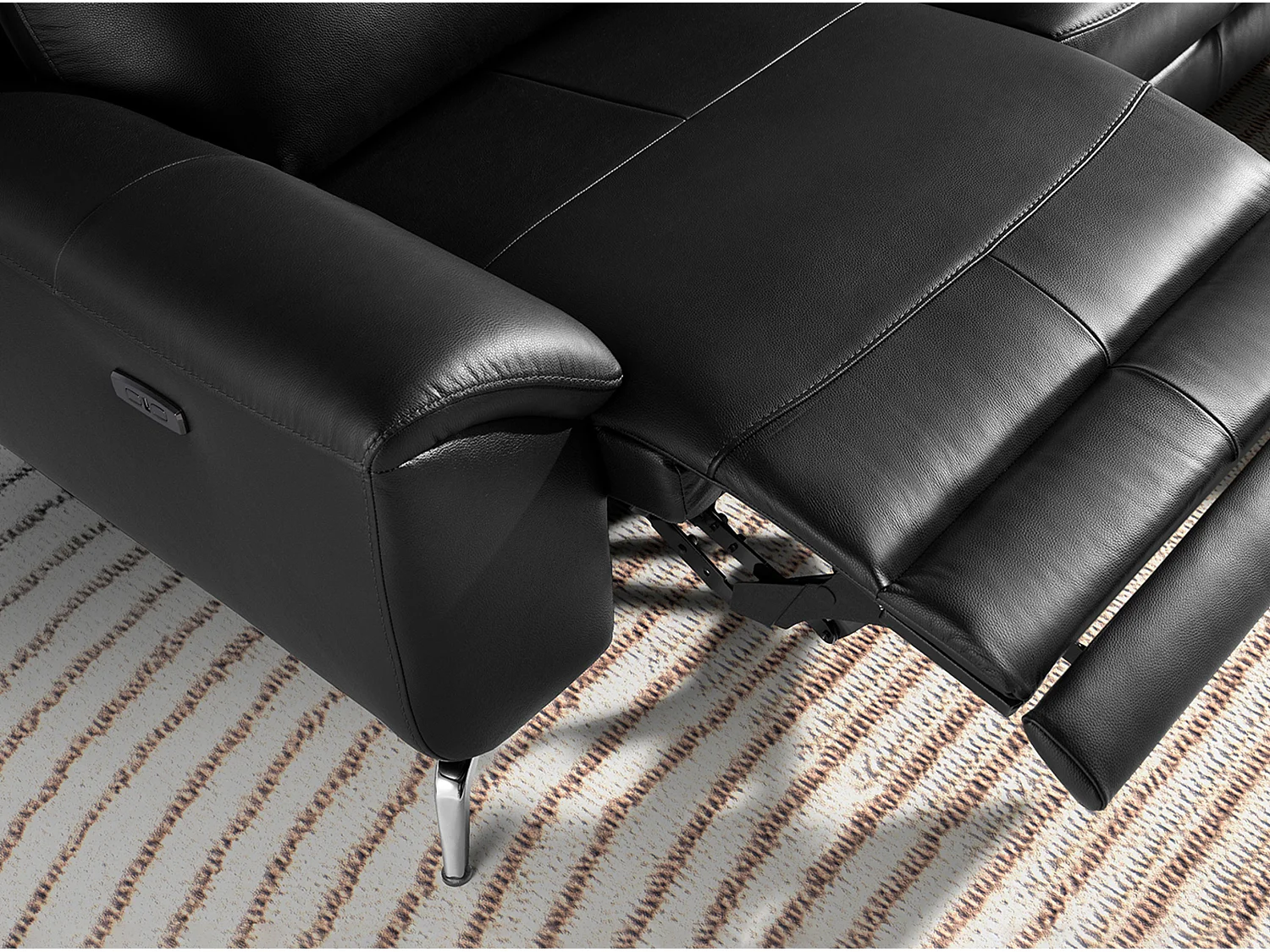 3 zits lederen relax bank zwart 6194 ANGEL CERDA
