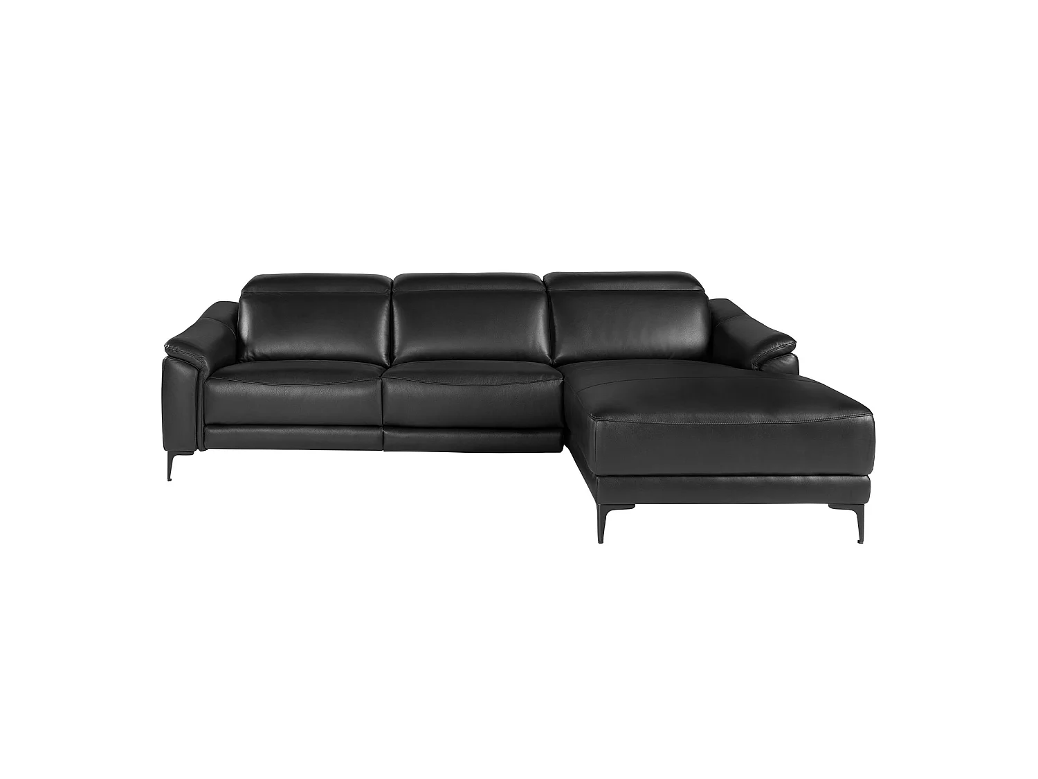 Canapé d'angle relax 5 places en cuir noir ANGEL