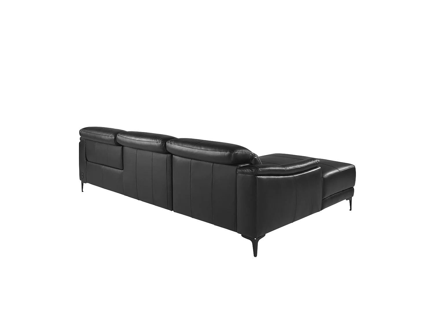 Canapé d'angle relax 5 places en cuir noir ANGEL