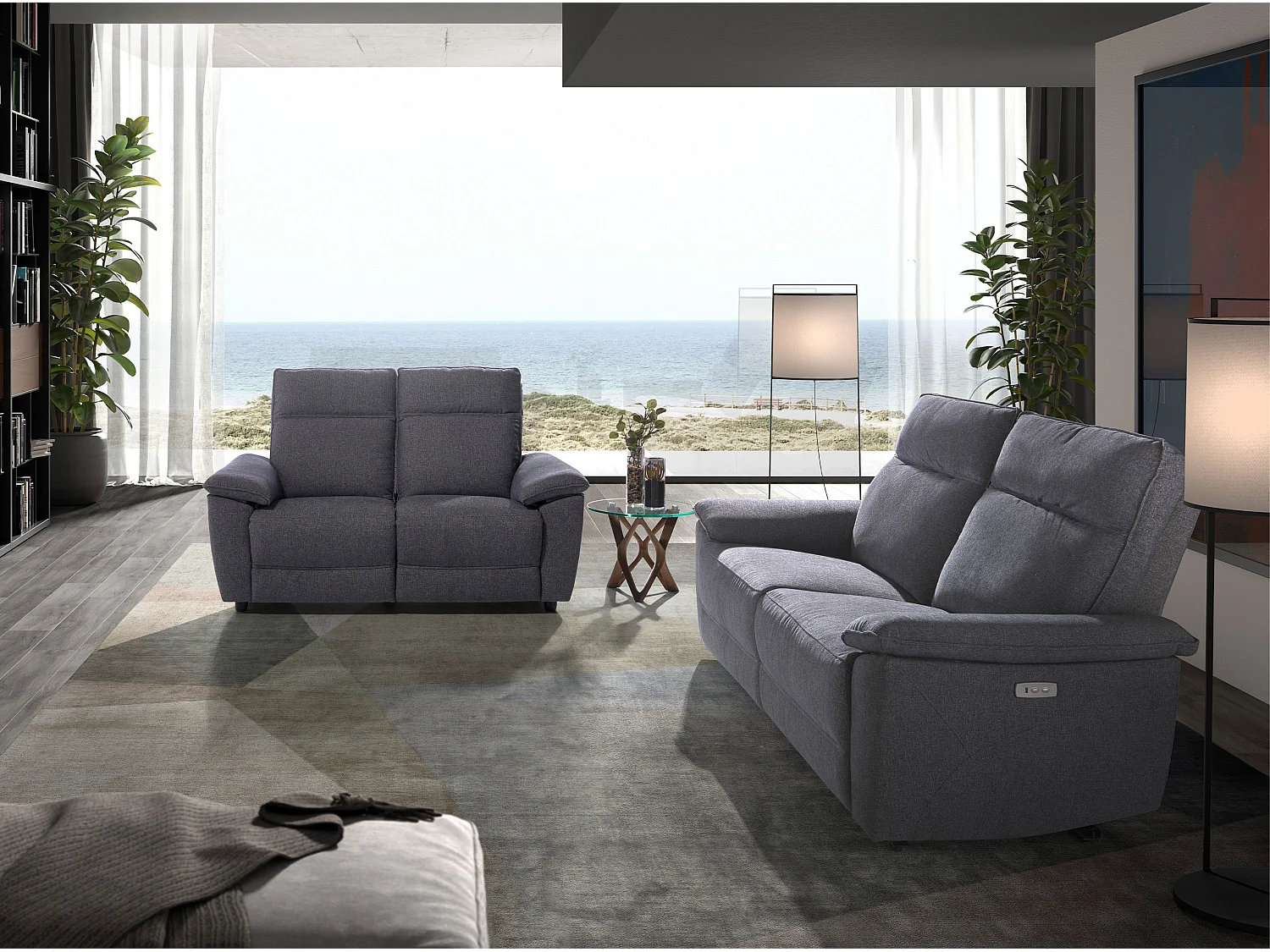 3-Sitzer-Sofa aus grauem Stoff  6192 ANGEL CERDA