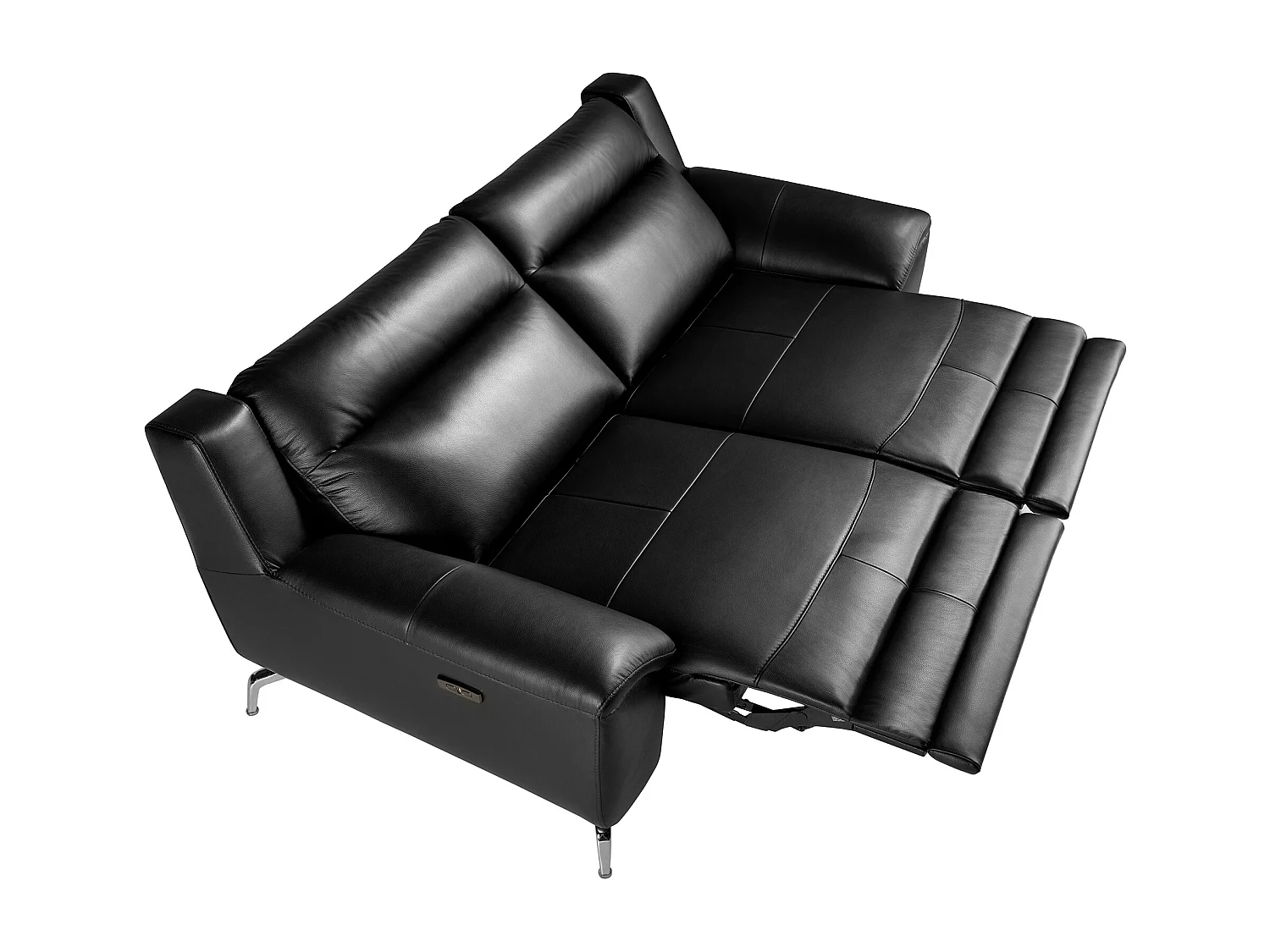 Divano relax a 2 posti in pelle nera 6193 ANGEL CERDA