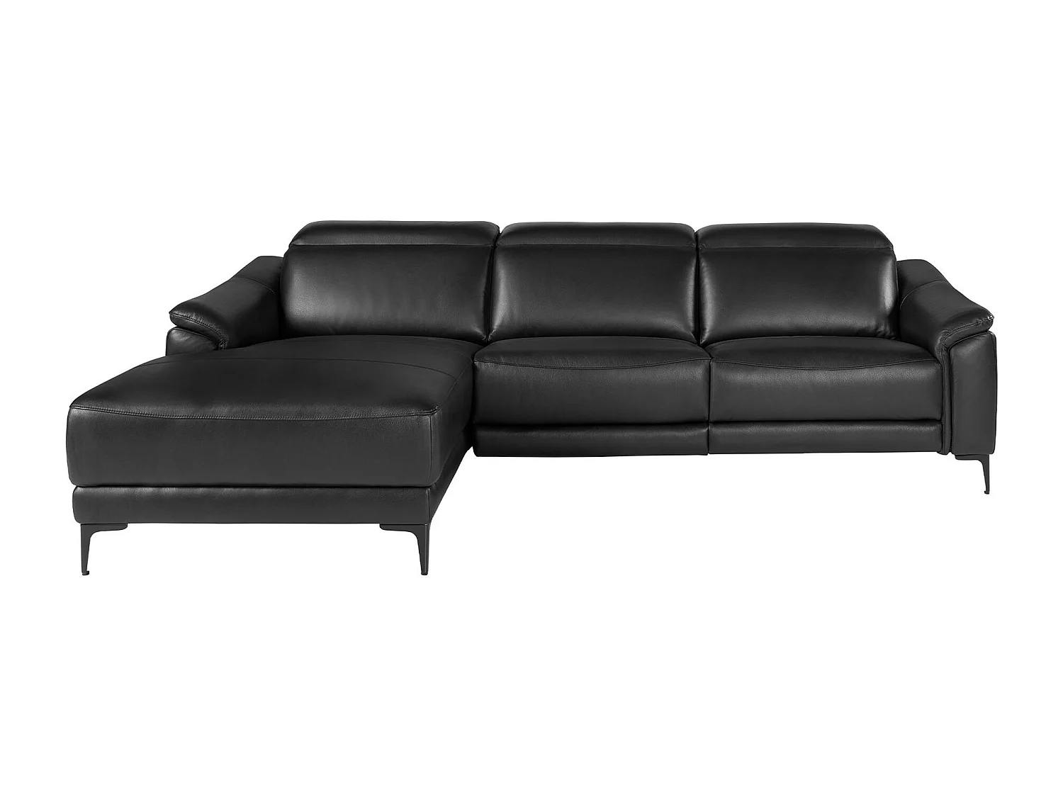 Linkes Chaiselongue-Relaxsofa aus schwarzem Leder 6206 ANGEL CERDA
