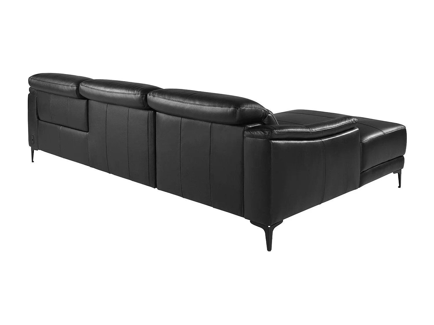 Linkes Chaiselongue-Relaxsofa aus schwarzem Leder 6206 ANGEL CERDA