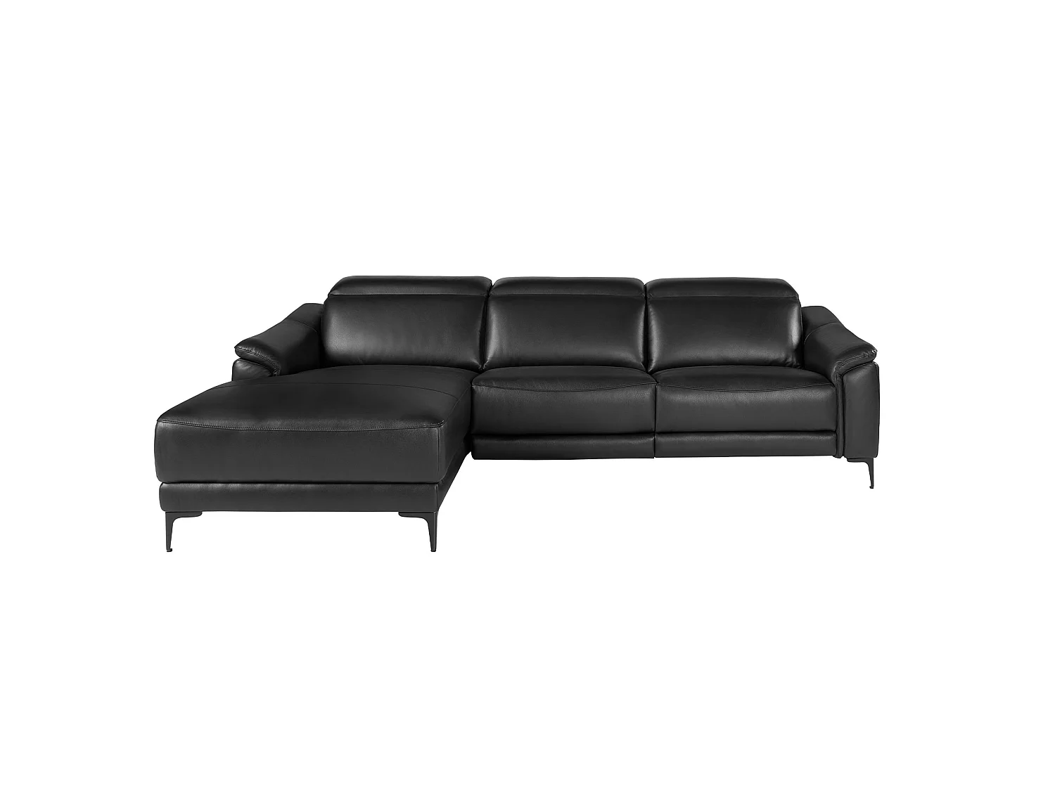Divano relax con chaise longue sinistra in pelle nera 6206 ANGEL CERDA