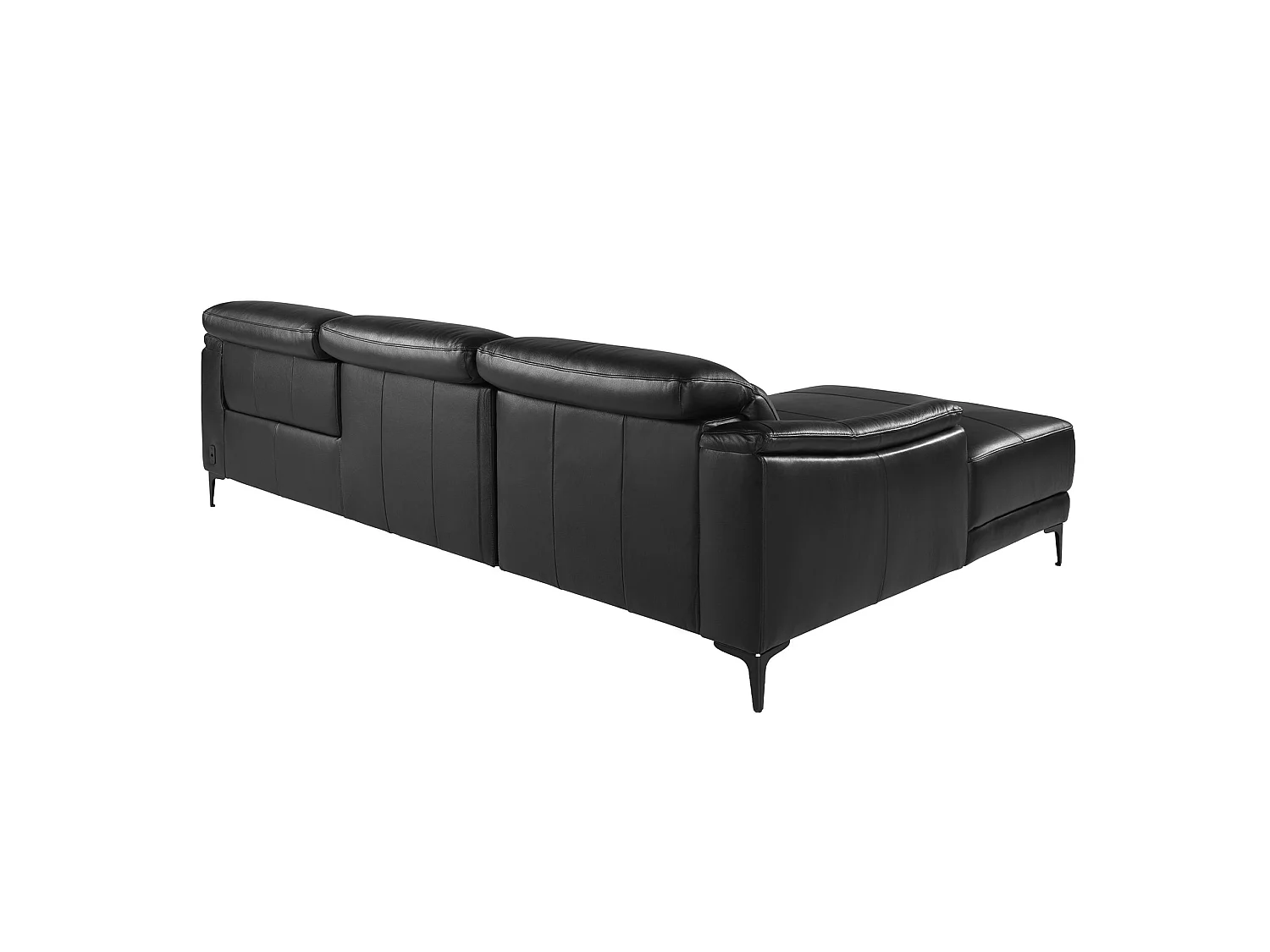 Divano relax con chaise longue sinistra in pelle nera 6206 ANGEL CERDA