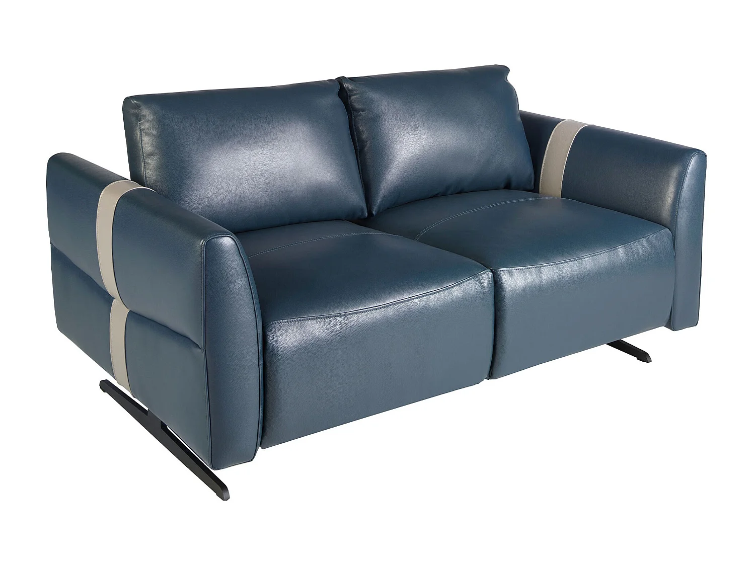 2 zitsbank blauw leer 6195 ANGEL CERDA