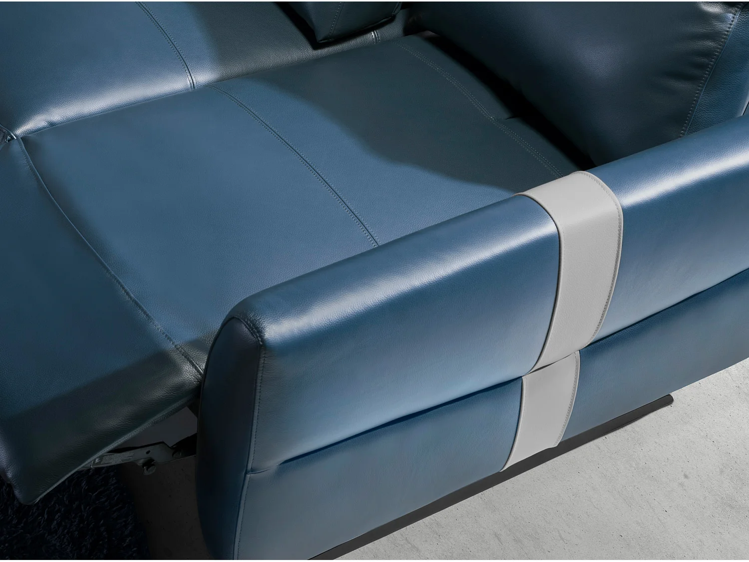 2 zitsbank blauw leer 6195 ANGEL CERDA