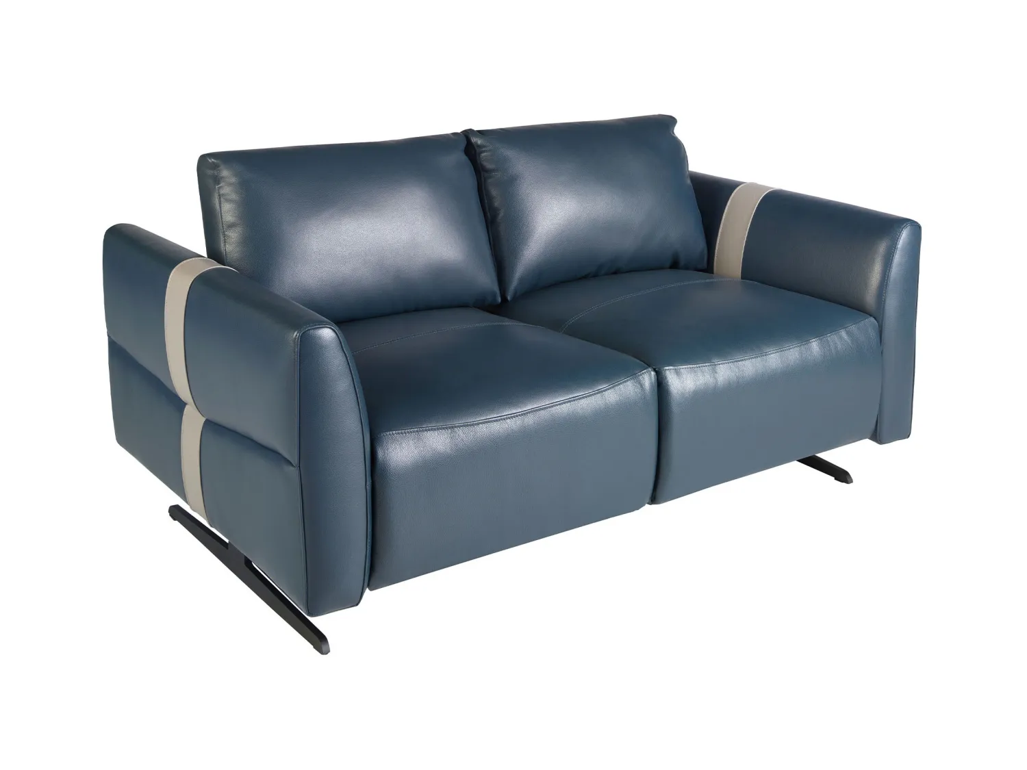 2 zitsbank blauw leer 6195 ANGEL CERDA