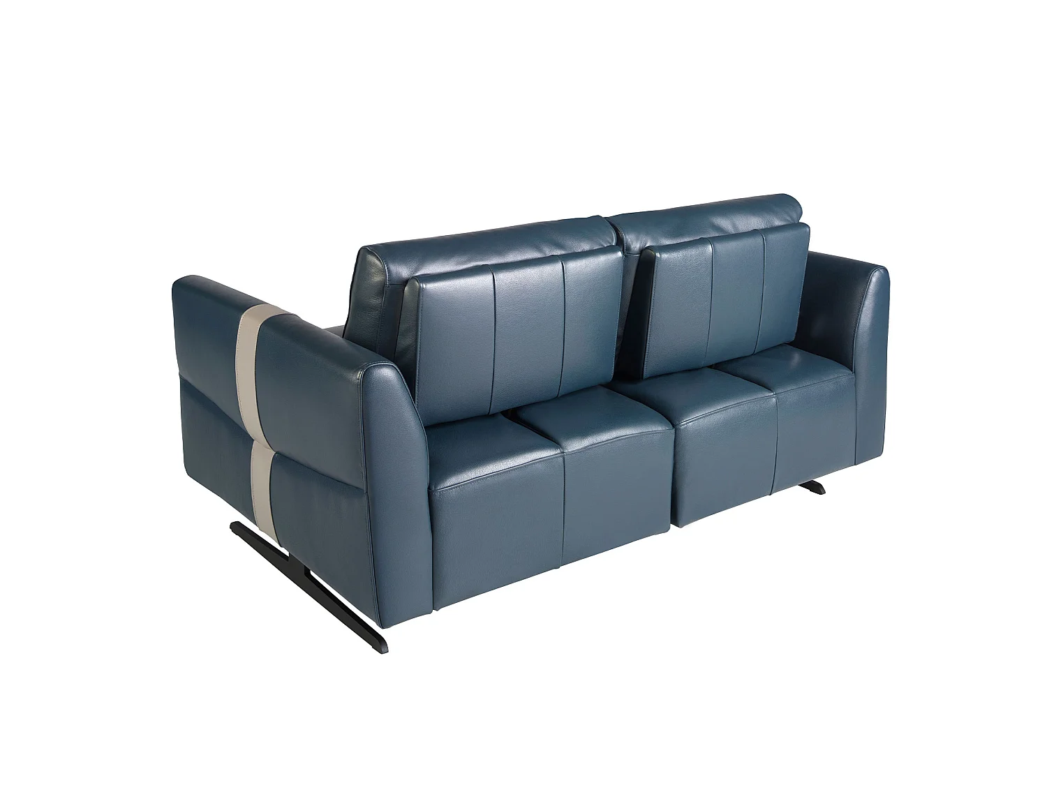 2 zitsbank blauw leer 6195 ANGEL CERDA