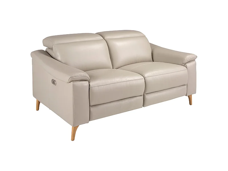 Canapé relax 2 places en cuir gris taupe 6189 ANGEL CERDA