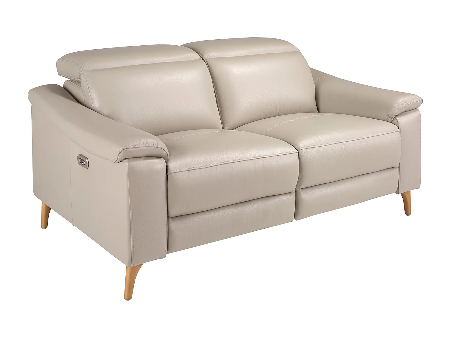 Canapé relax 2 places en cuir gris taupe 6189 ANGEL CERDA