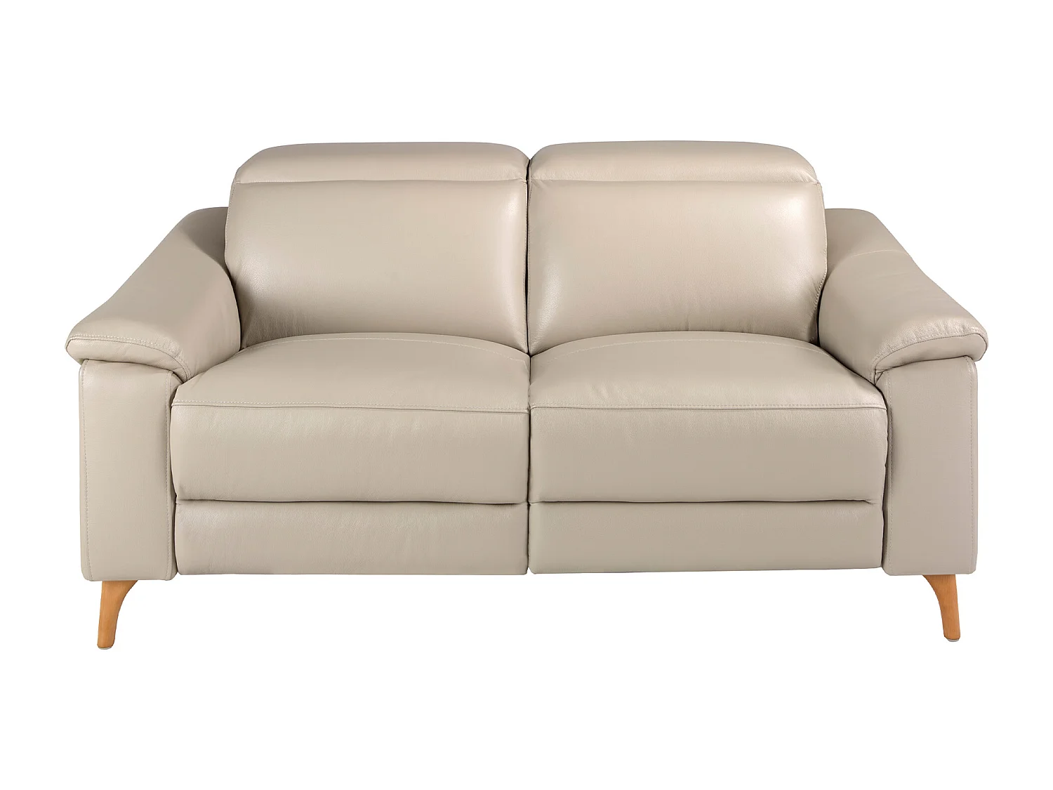 Canapé relax 2 places en cuir gris taupe 6189 ANGEL CERDA