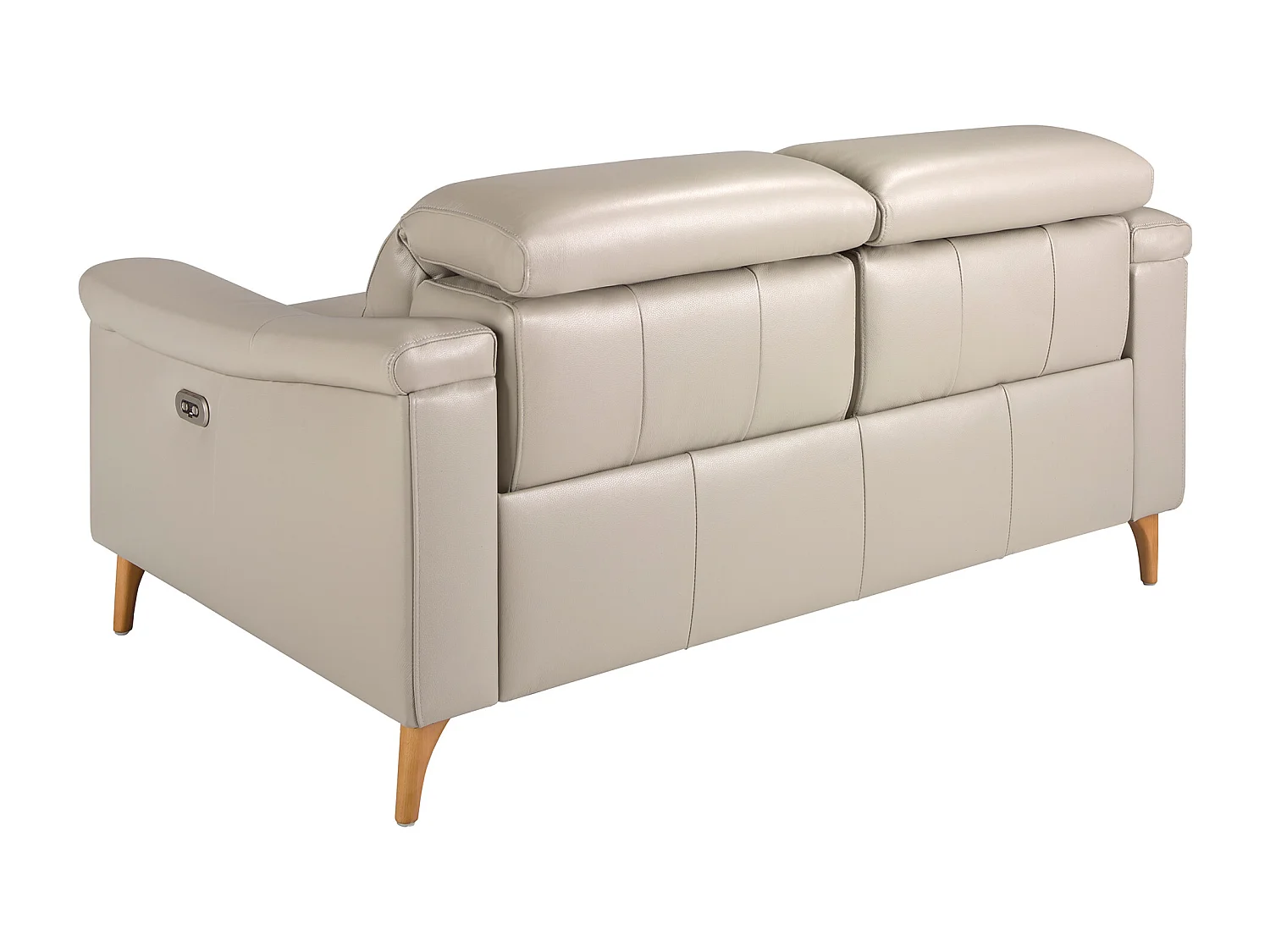 Canapé relax 2 places en cuir gris taupe 6189 ANGEL CERDA