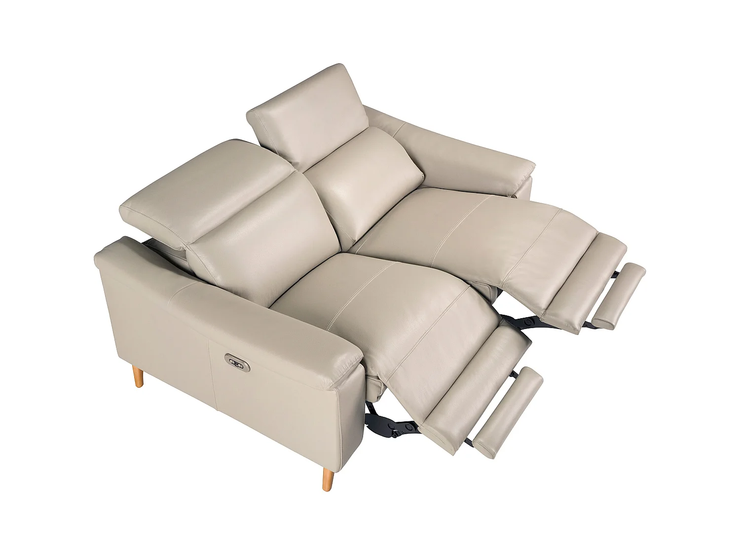 Divano relax a 2 posti in pelle grigio tortora   6189 ANGEL CERDA