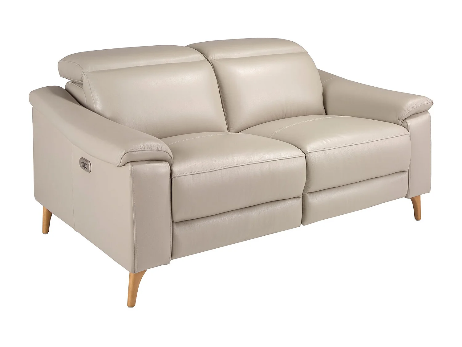 Canapé relax 2 places en cuir gris taupe 6189 ANGEL CERDA