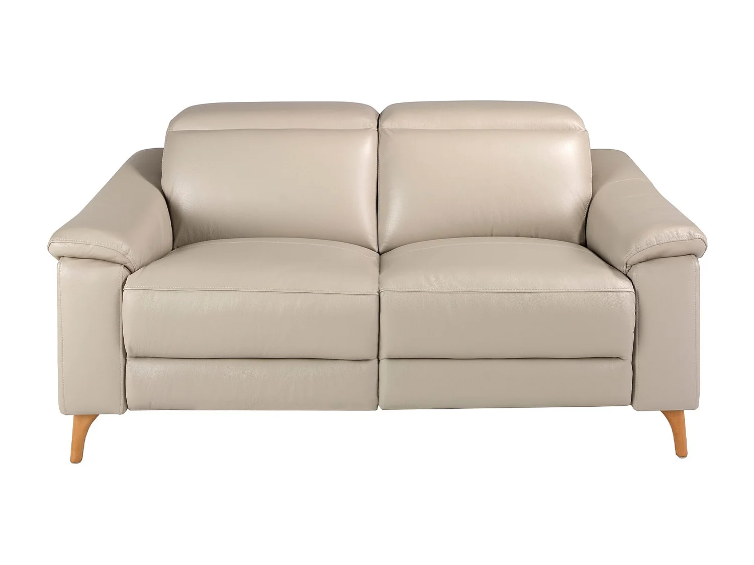 Canapé relax 2 places en cuir gris taupe 6189 ANGEL CERDA