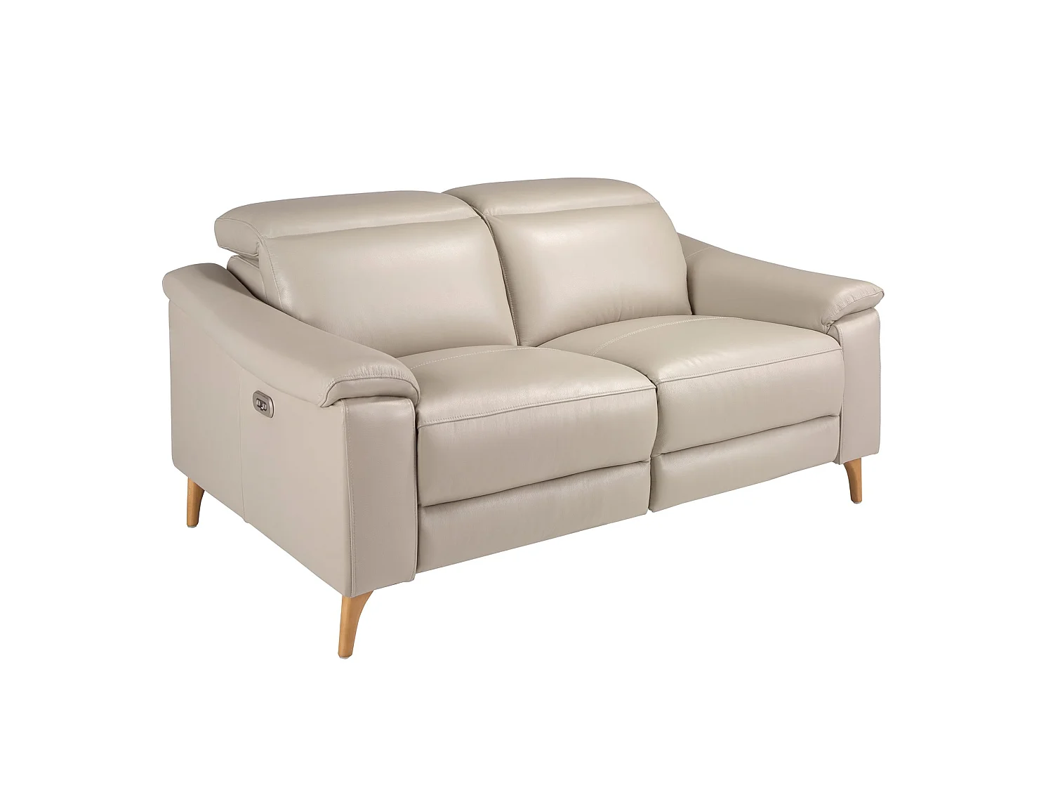 Canapé relax 2 places en cuir gris taupe 6189 ANGEL CERDA