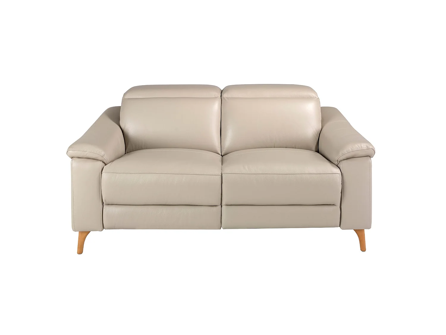Canapé relax 2 places en cuir gris taupe 6189 ANGEL CERDA