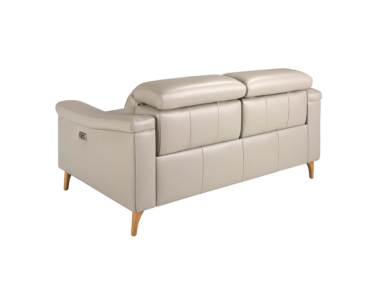 Canapé relax 2 places en cuir gris taupe 6189 ANGEL CERDA
