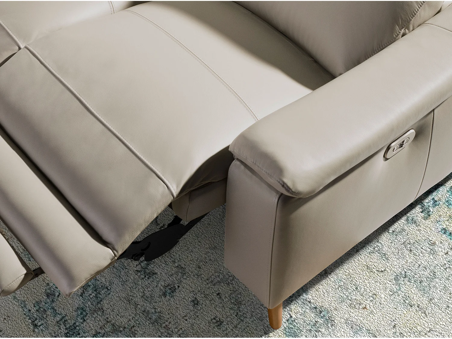Canapé relax 2 places en cuir gris taupe 6189 ANGEL CERDA