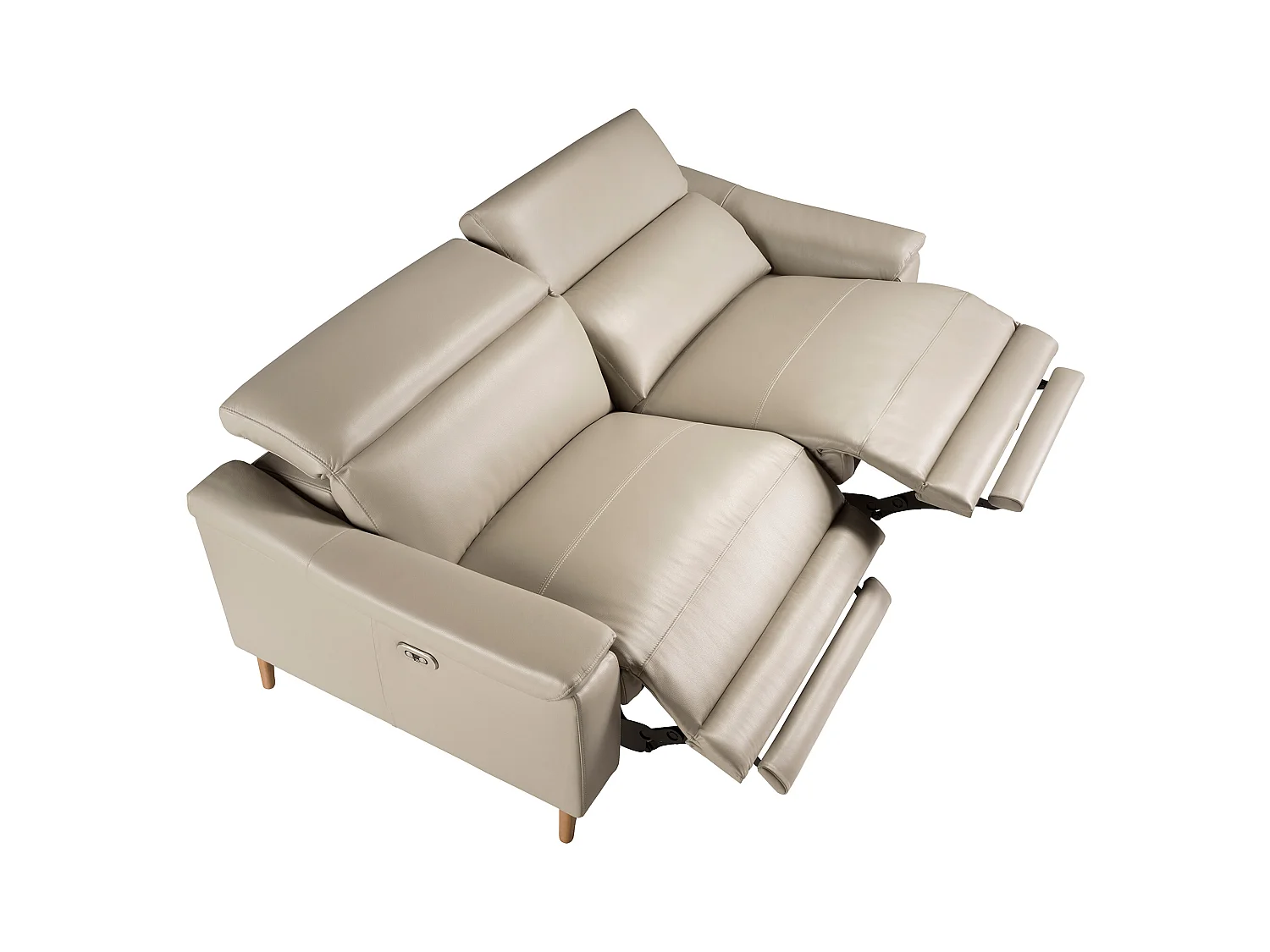 3-Sitzer-Relax-Sofa aus taupefarbenem Leder  6190 ANGEL CERDA