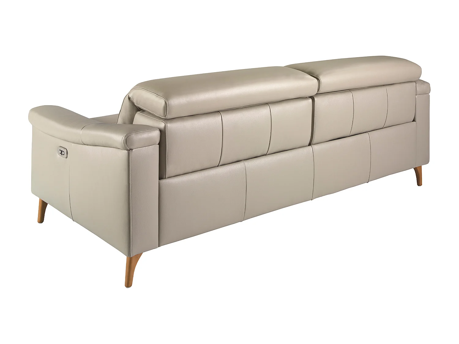 Sofá relaxante de 3 lugares em pele cinzenta taupe 6190 ANGEL CERDA