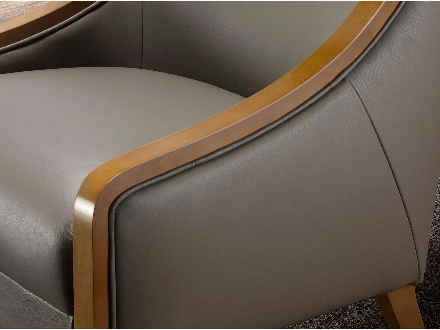 Grauer Ledersessel 5126 ANGEL CERDA