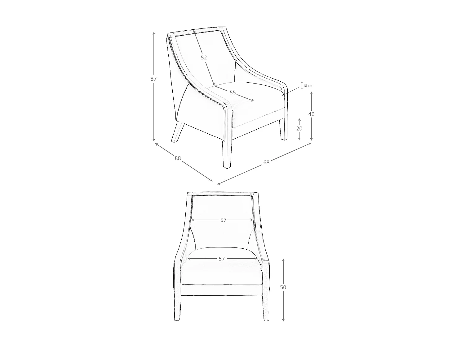 Fauteuil en cuir gris 5126 ANGEL CERDA