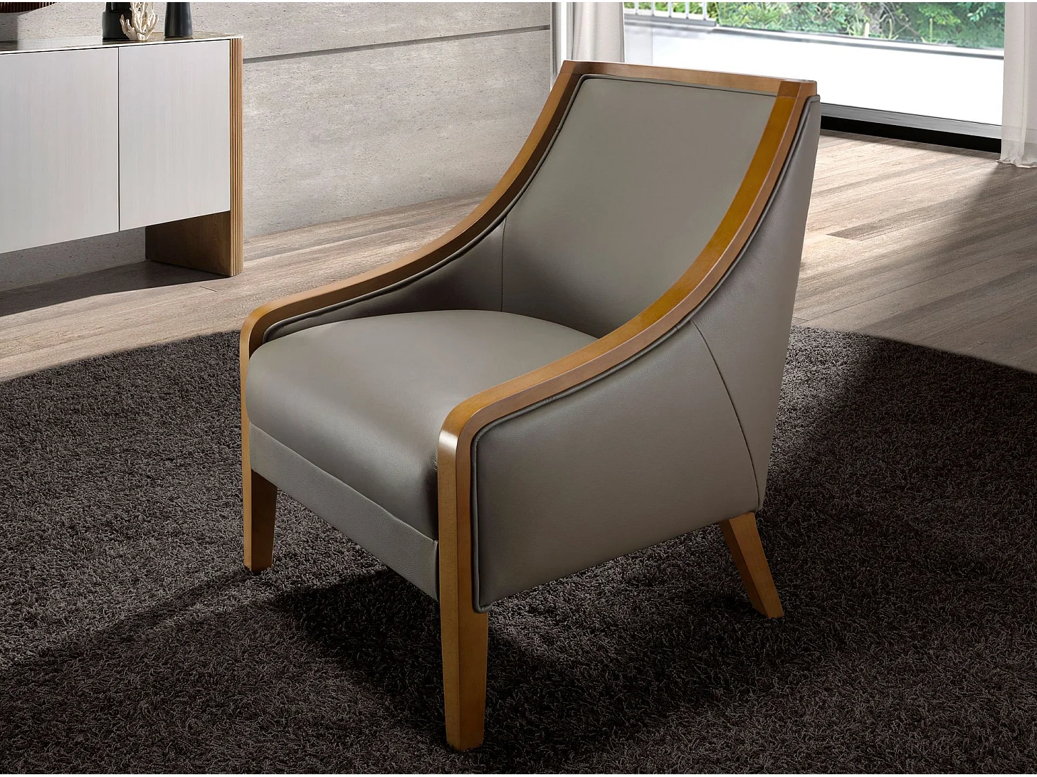 Grauer Ledersessel 5126 ANGEL CERDA