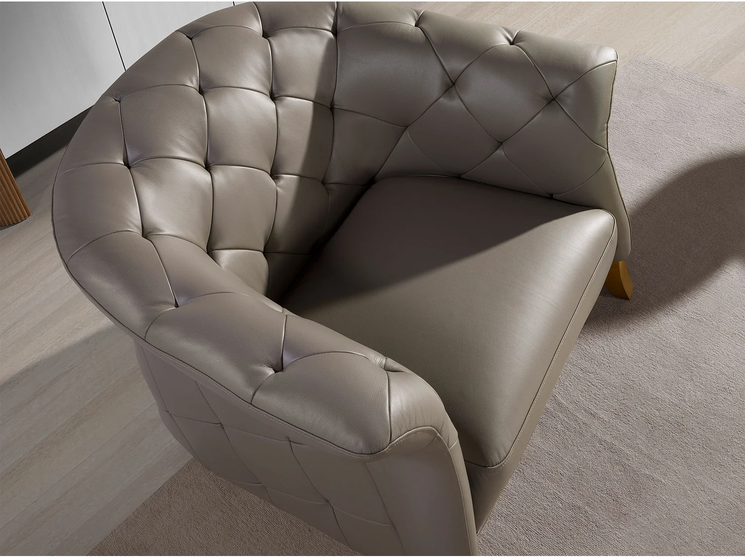 Fauteuil en cuir gris 5132 ANGEL CERDA