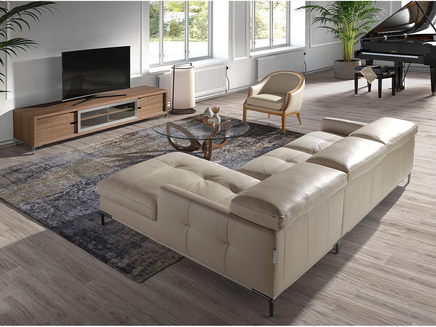 Fauteuil en cuir sable 5127 ANGEL CERDA