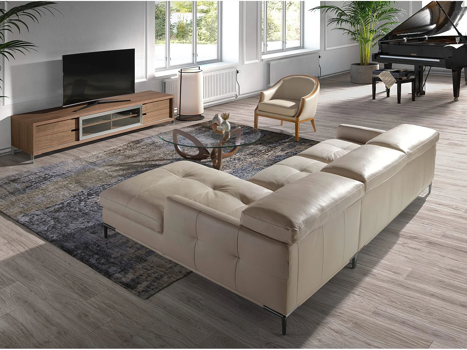 Fauteuil en cuir sable 5127 ANGEL CERDA