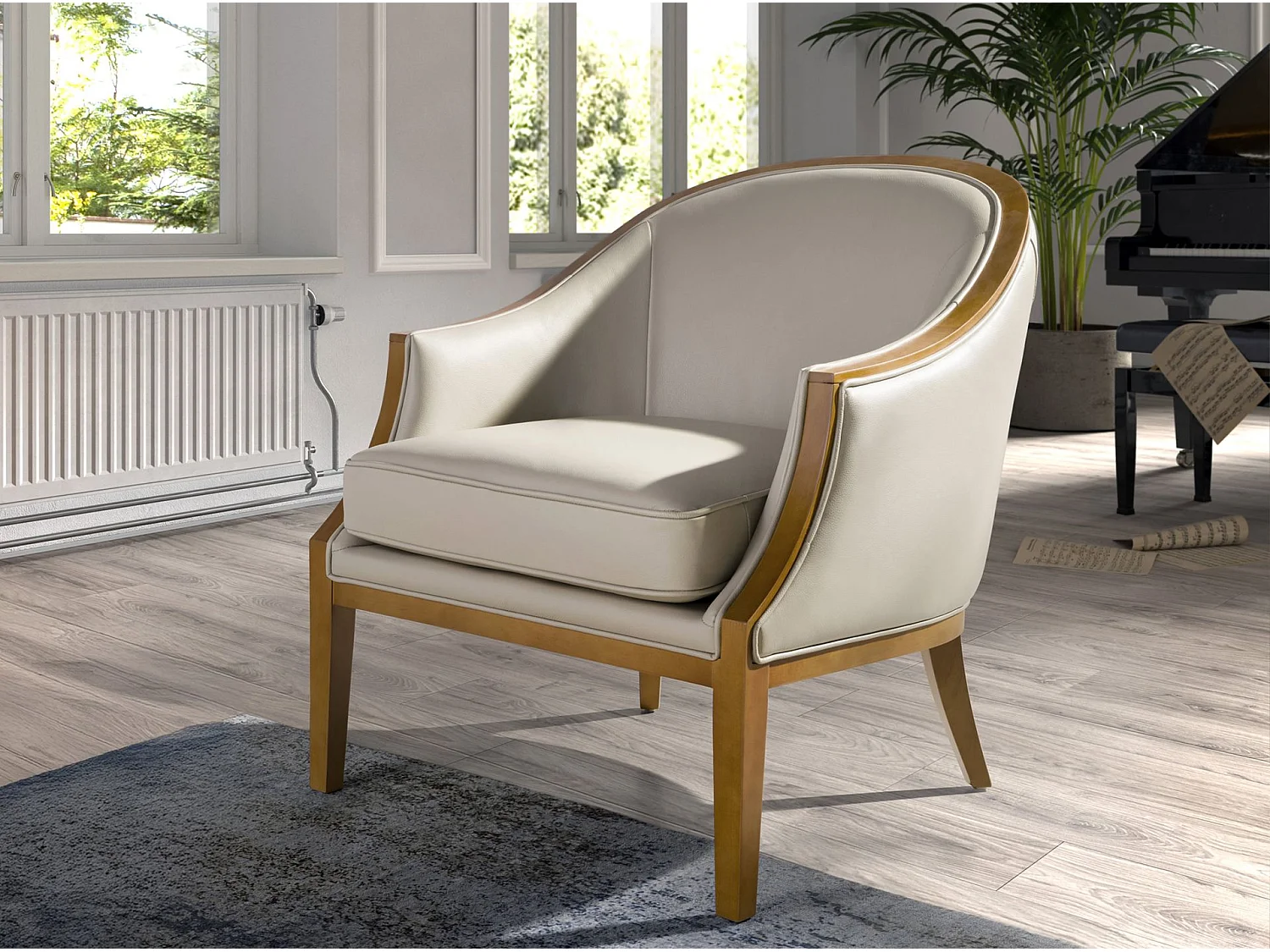 Fauteuil en cuir sable 5127 ANGEL CERDA