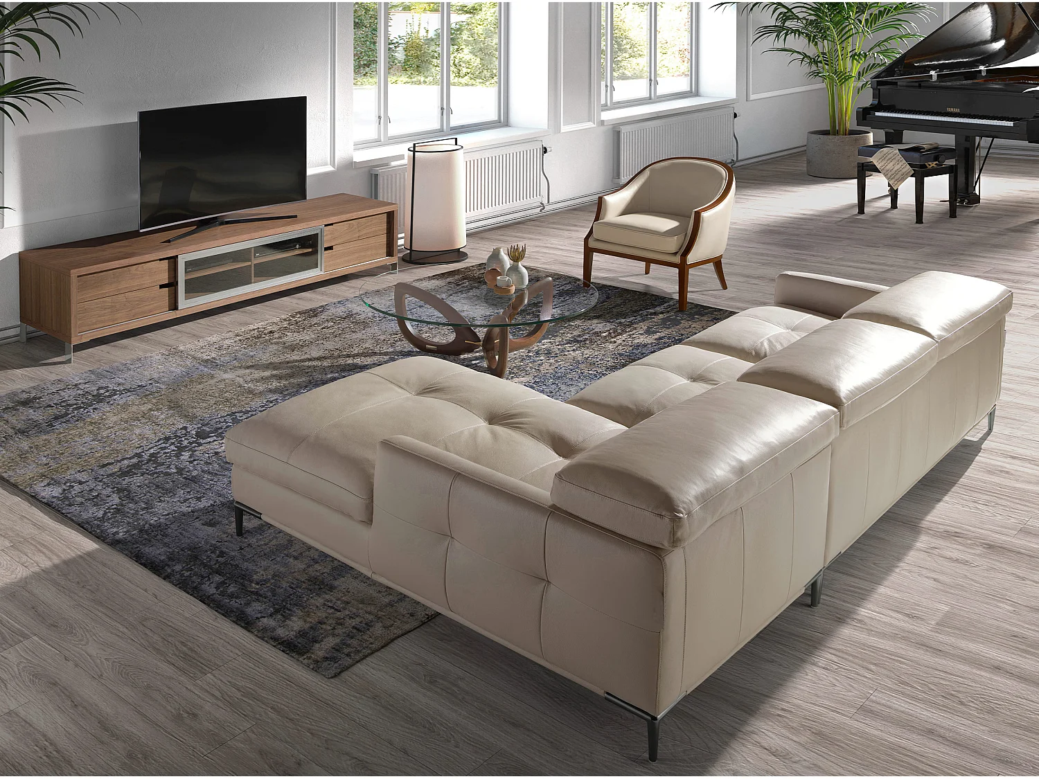Fauteuil en cuir sable 5127 ANGEL CERDA