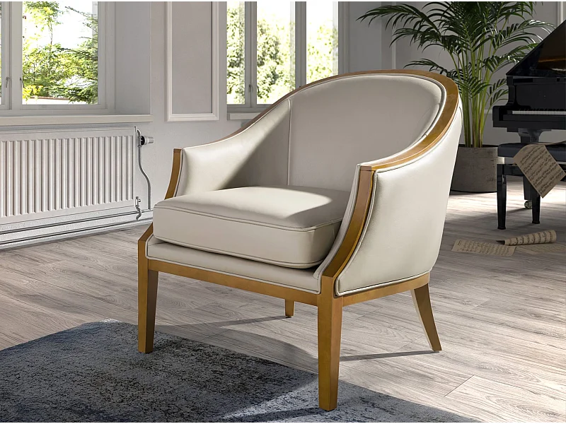 Fauteuil en cuir sable 5127 ANGEL CERDA