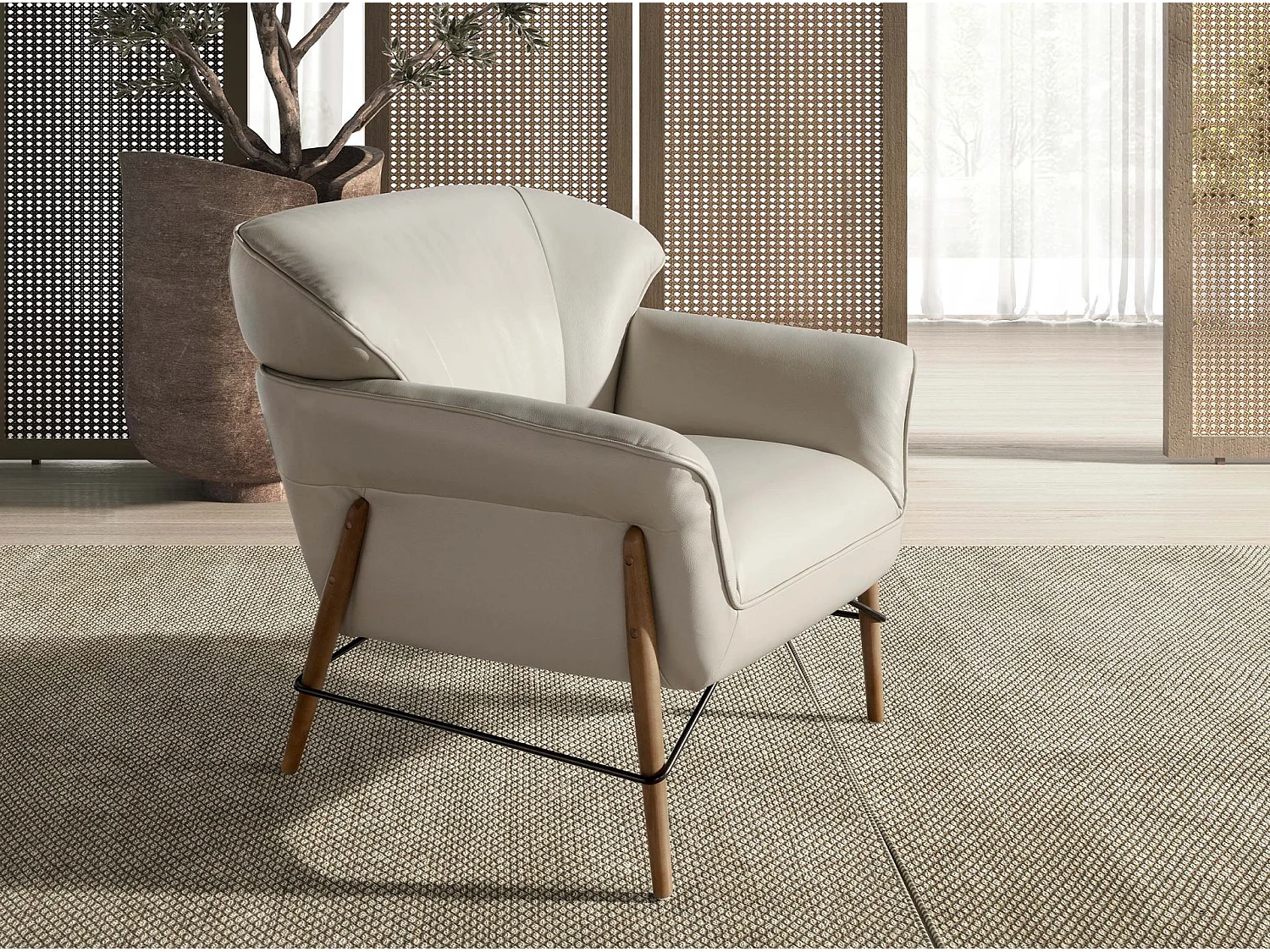 Poltrona em pele de areia 5129 ANGEL CERDA