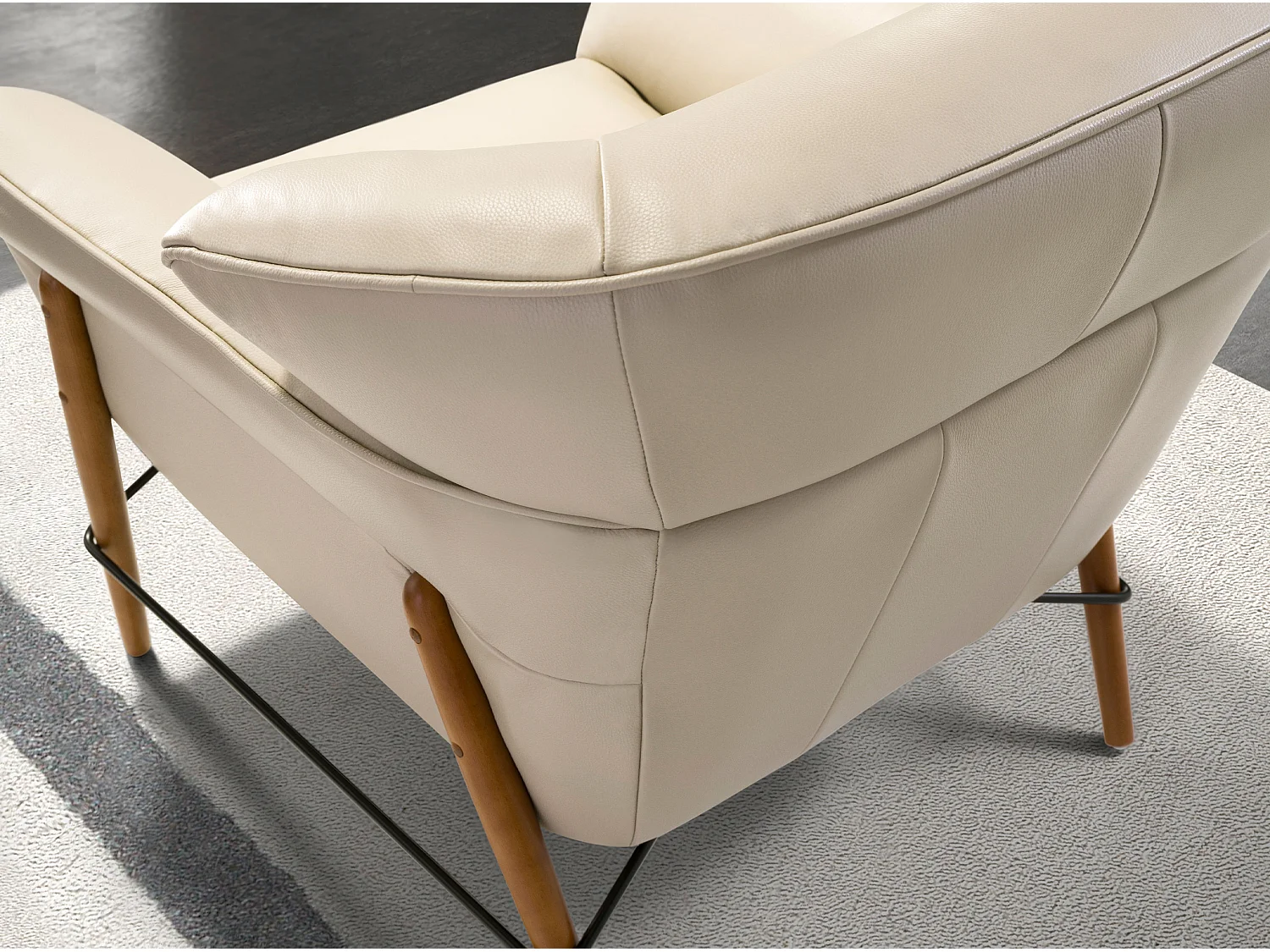 Poltrona em pele de areia 5129 ANGEL CERDA