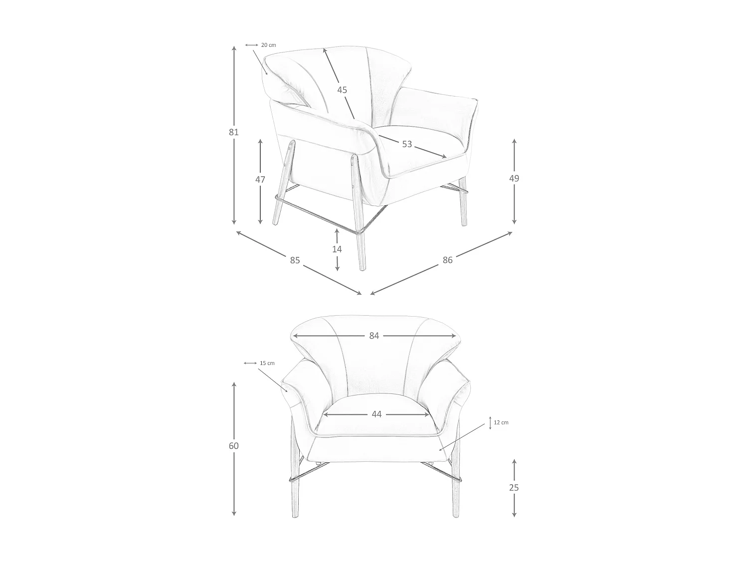 Poltrona em pele de areia 5129 ANGEL CERDA