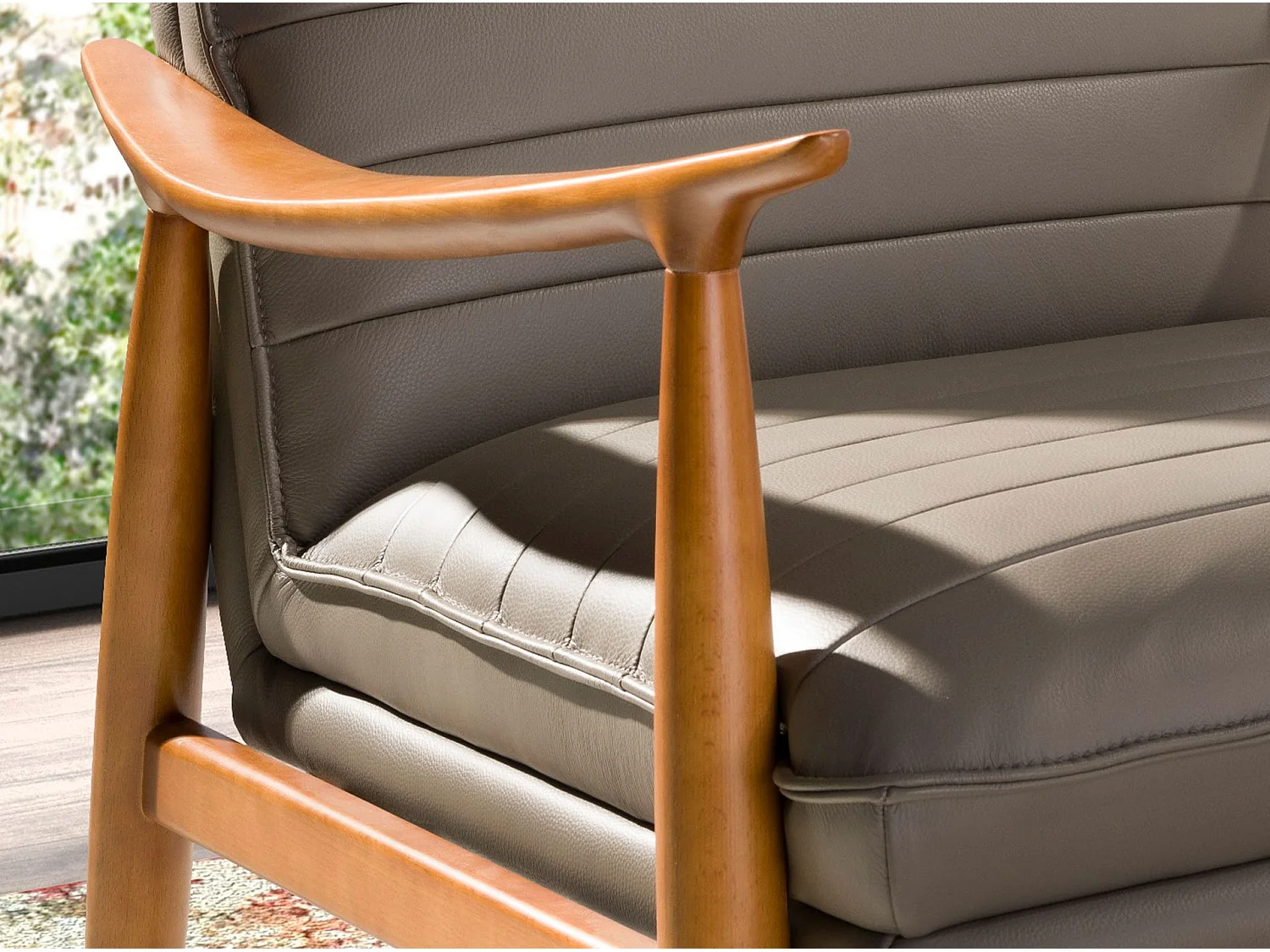Fauteuil donkergrijs leer 5130 ANGEL CERDA