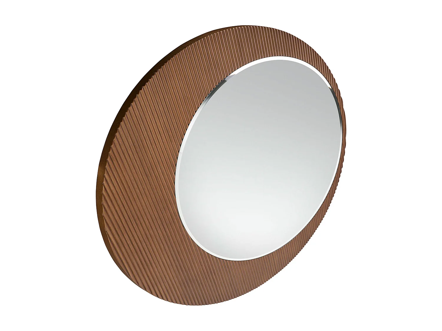 Okrągłe lustro ścienne z orzecha włoskiego 3262 ANGEL CERDA