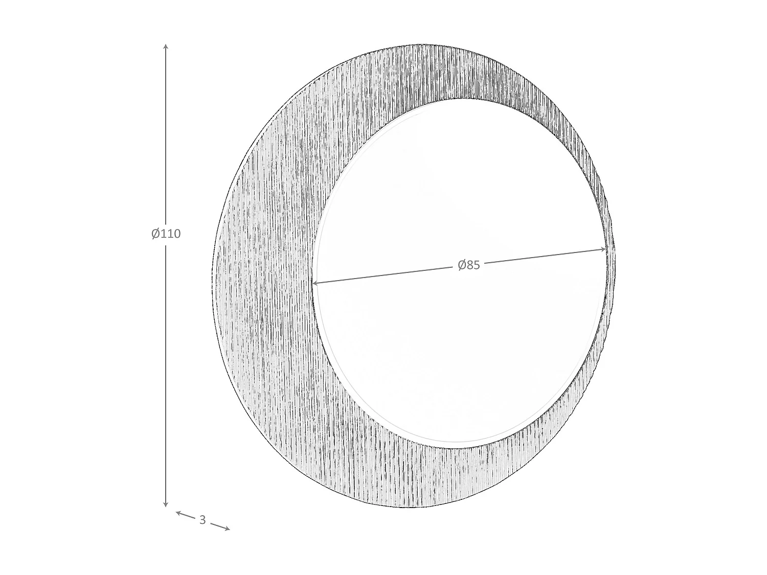Ronde walnoten wandspiegel 3262 ANGEL CERDA