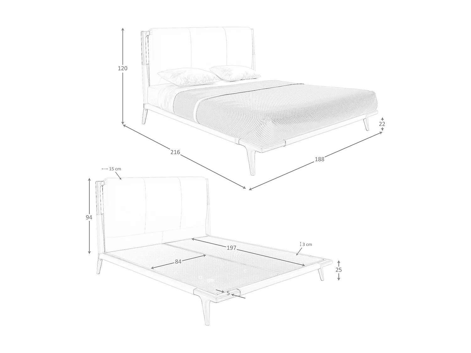 Lit en noyer 7178 ANGEL CERDA