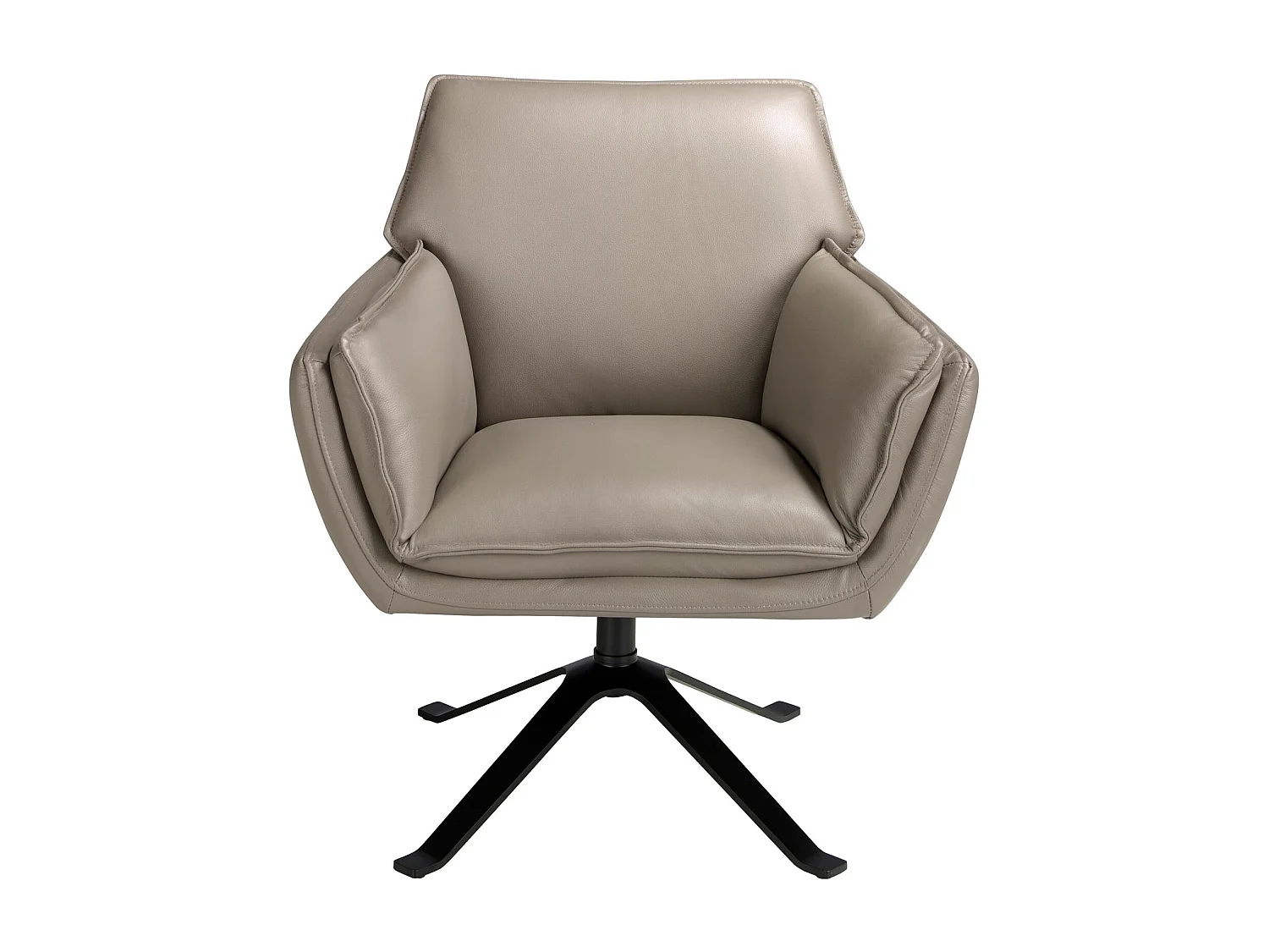 Dunkelgrauer Leder-Drehsessel