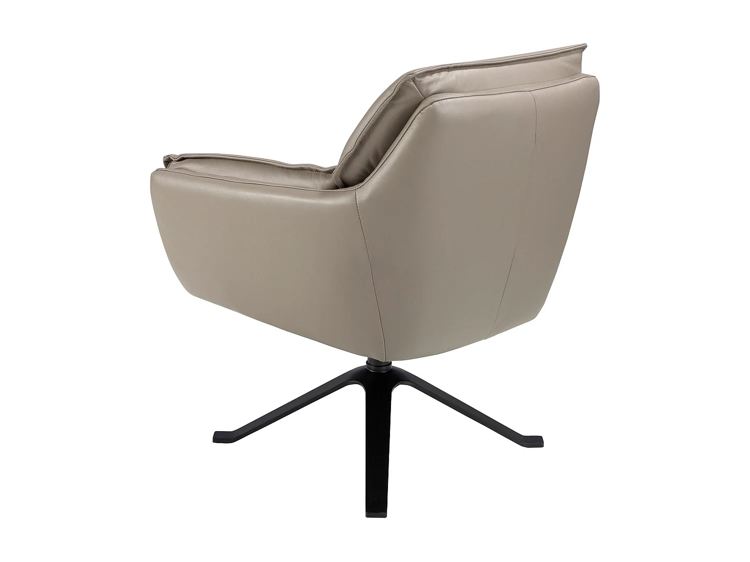 Dunkelgrauer Leder-Drehsessel