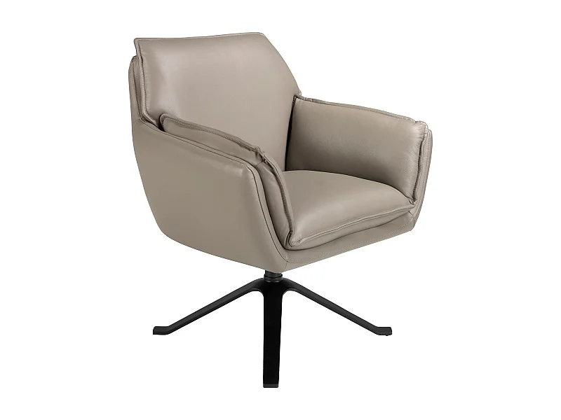 Dunkelgrauer Leder-Drehsessel