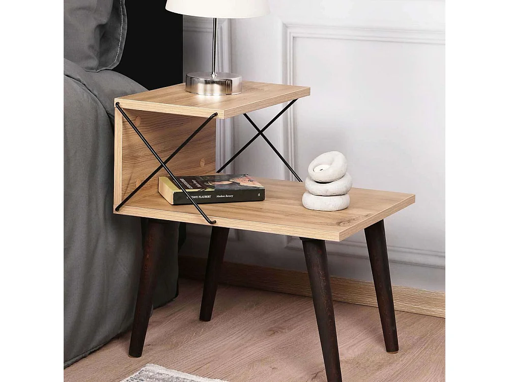 Chevet en aggloméré et métal Cross (Lot de 2)