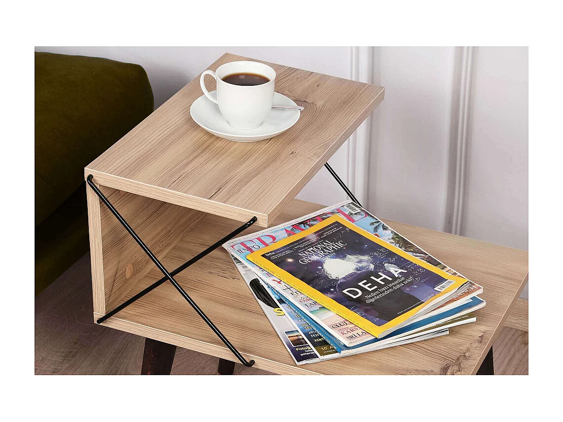 Chevet en aggloméré et métal Cross (Lot de 2)