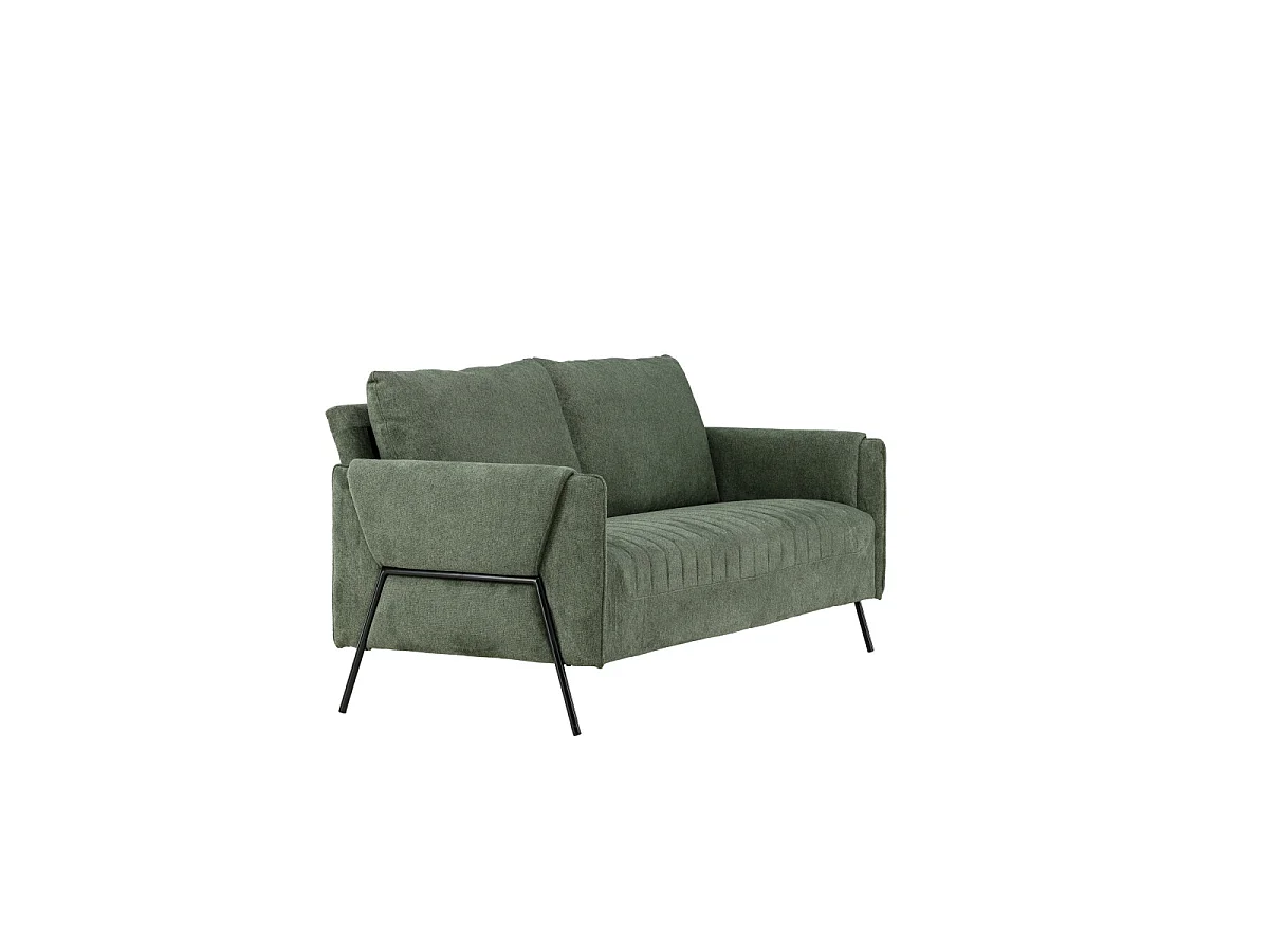 Canapé 2 places en tissu vert INDIGO